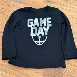 Boys Jumping Beans Black Long Sleeve Tee with White "GAME DAY" Graphic size 6